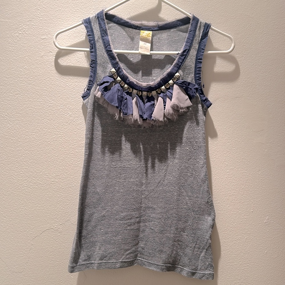 Anthropologie C. Keer Embellished Tank Top